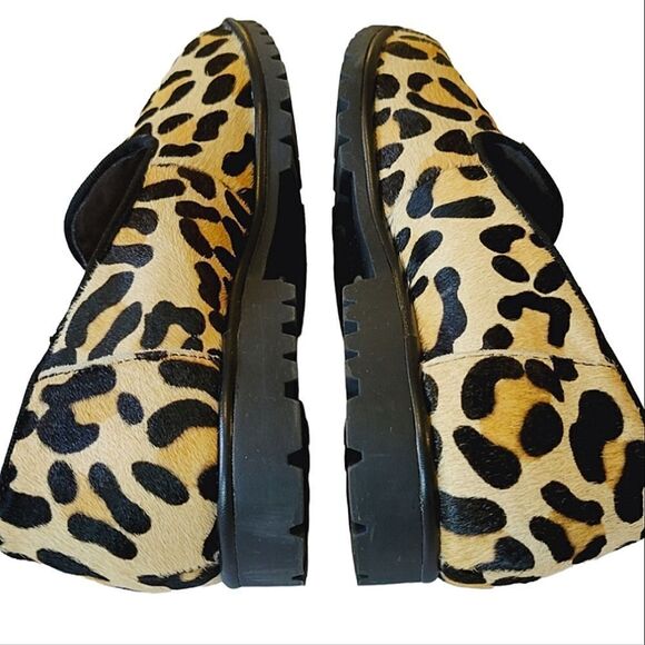 Me Too Cario Calf Hair Leather Leopard Print Slip-on Loafer Shoe Size 7.5 - Picture 5 of 9